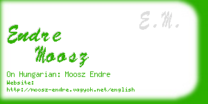 endre moosz business card